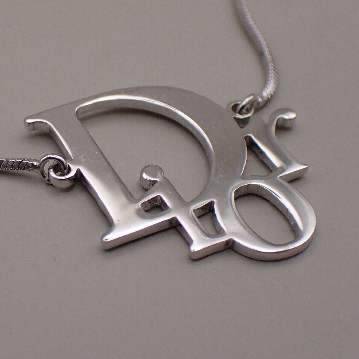CHRISTIAN DIOR CD Logo Bracelet Bangle Silver Accessory 05YG843