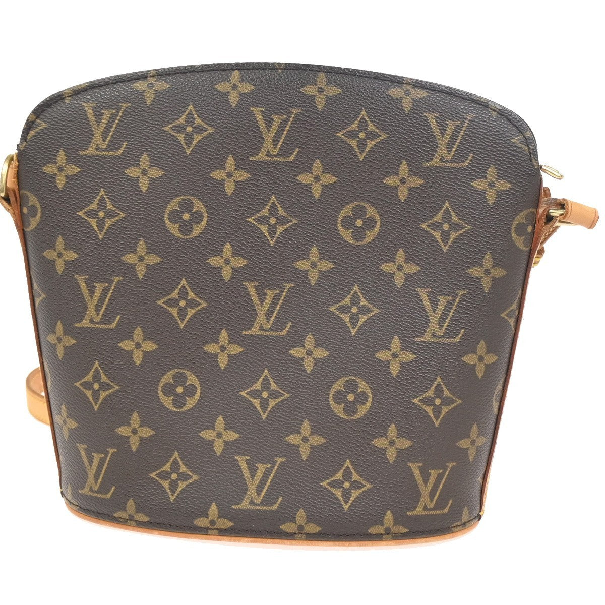 LOUIS VUITTON Logo Drouot Shoulder Bag Monogram Leather Brown M51290 74ZA349