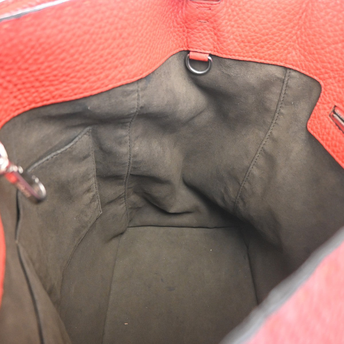 FENDI Logo Selleria Anna 2Way Shoulder Bag Leather Red SHW Italy 71YH887