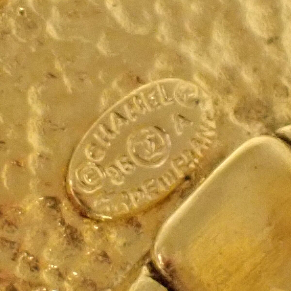 CHANEL CC Round Imitation Pearl Button Earrings 96A Clip-On GHW Vintage 33FA107