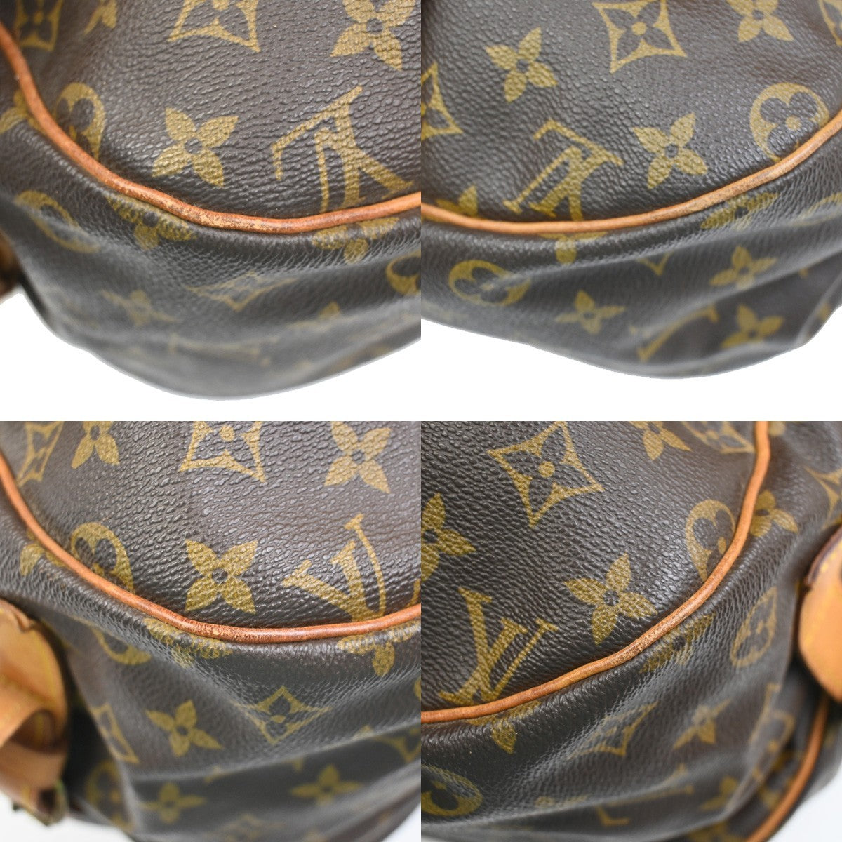 LOUIS VUITTON Logo Saumur 43 Shoulder Bag Monogram Leather Brown M42252 84ZA235