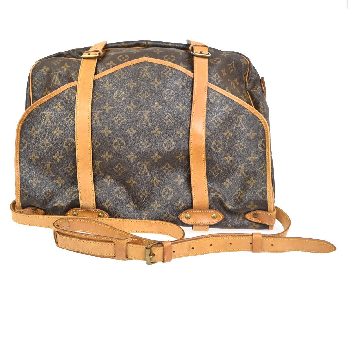 LOUIS VUITTON Logo Saumur 43 Shoulder Bag Monogram Leather Brown M42252 72CA926