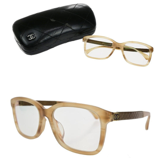 CHANEL CC Logo Matelasse Glasses Eye Wear Plastic Leather BN 3228 Italy 60KA331