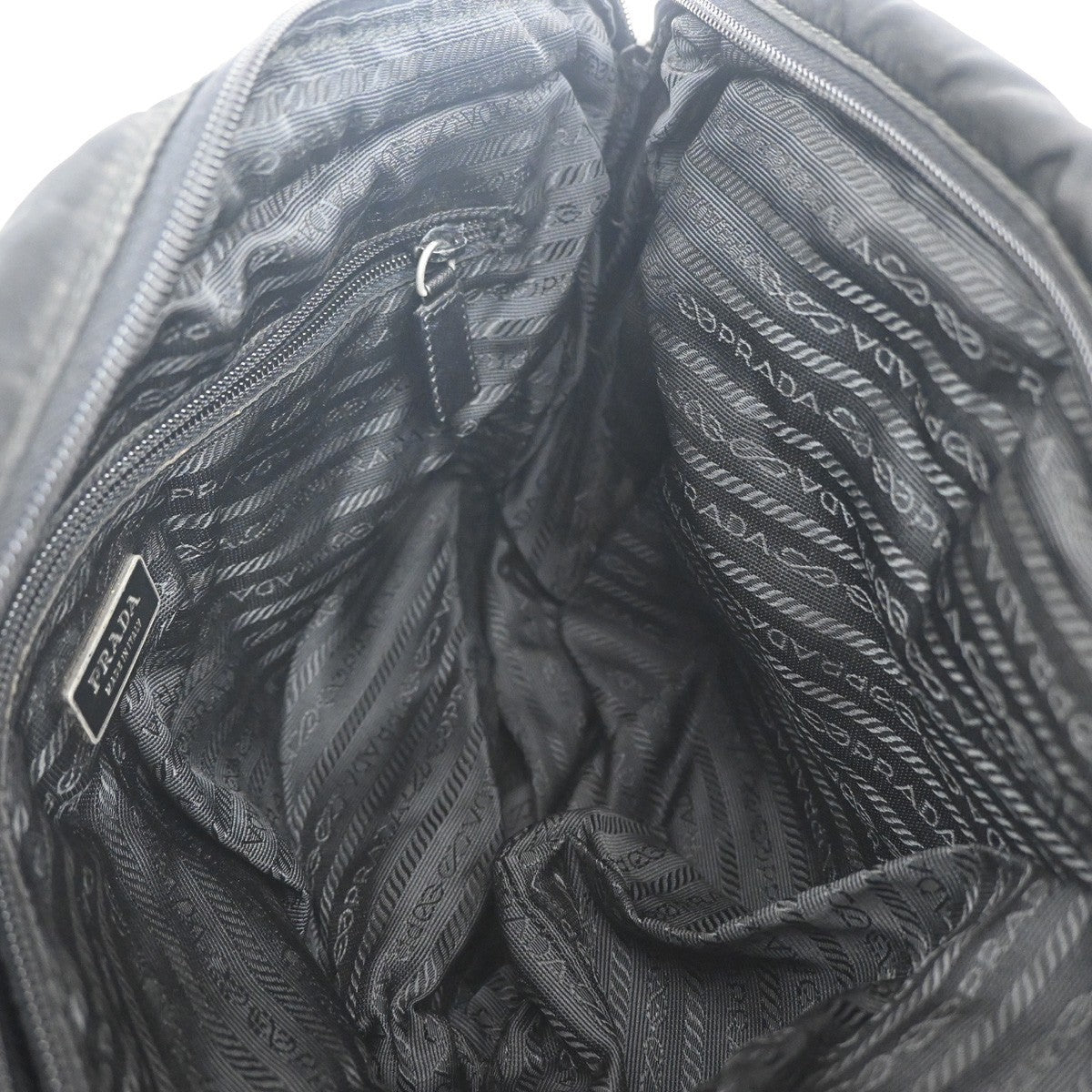 PRADA MILANO Tessuto Messenger Shoulder Bag Nylon Leather Black 64KC010