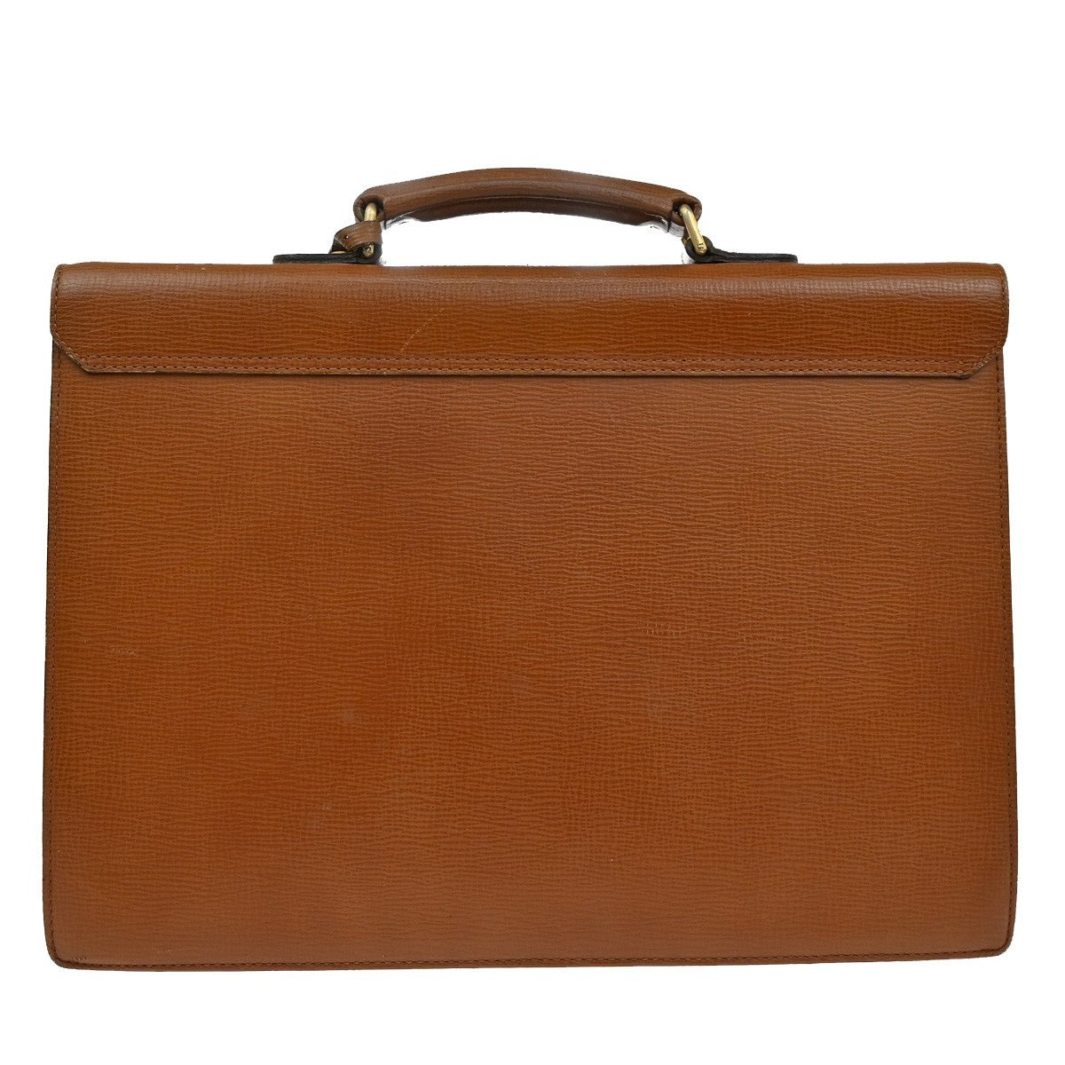 Burberrys Logo Business Briefcase Hand Bag Leather Brown GHW 09YH813