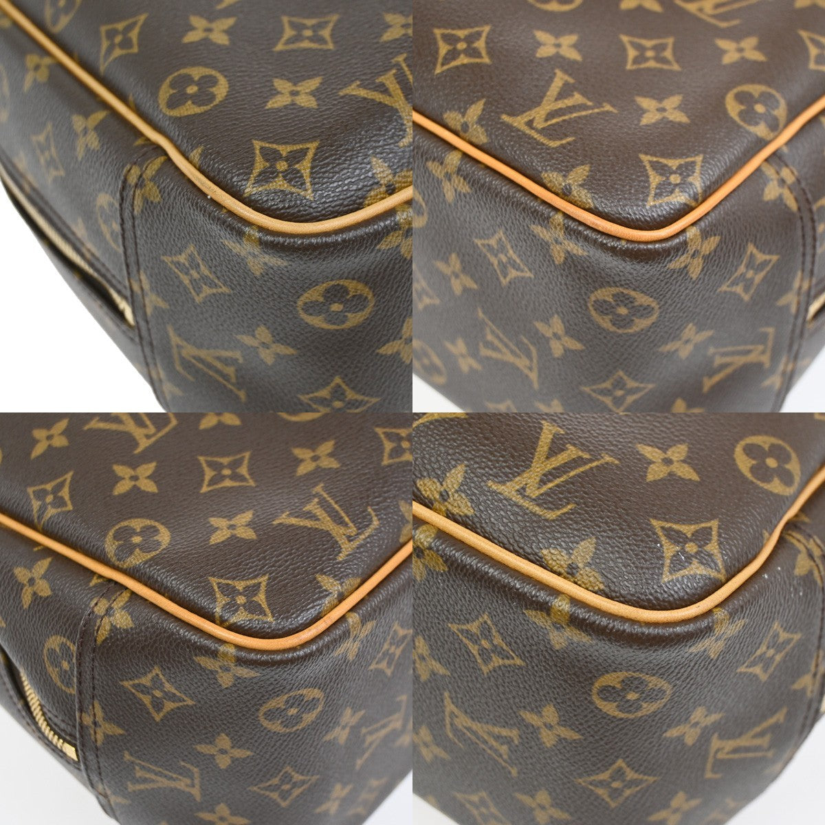 LOUIS VUITTON LV Logo Deauville Hand Bag Monogram Leather Brown M47270 97ZA035