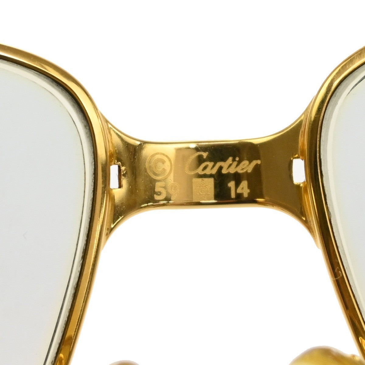 CARTIER Logo Trinity Reading Glasses Eye Wear Metal Plastic Gold France 80RF624