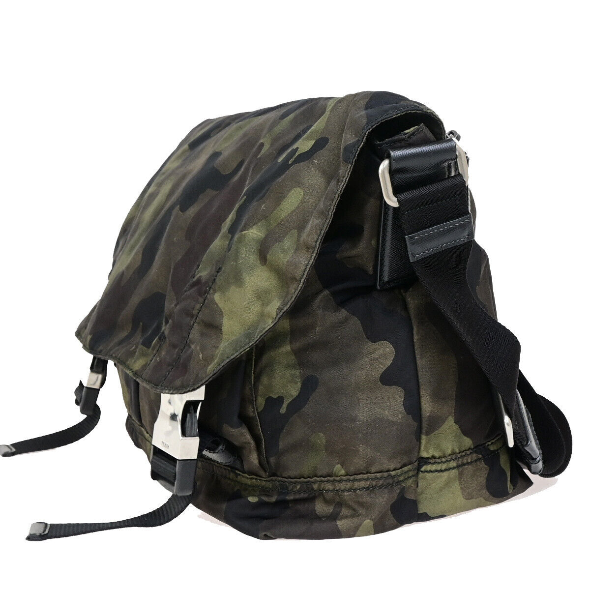 PRADA Tessuto Crossbody Camouflage Shoulder Bag Nylon Leather GN SHW 77YG559