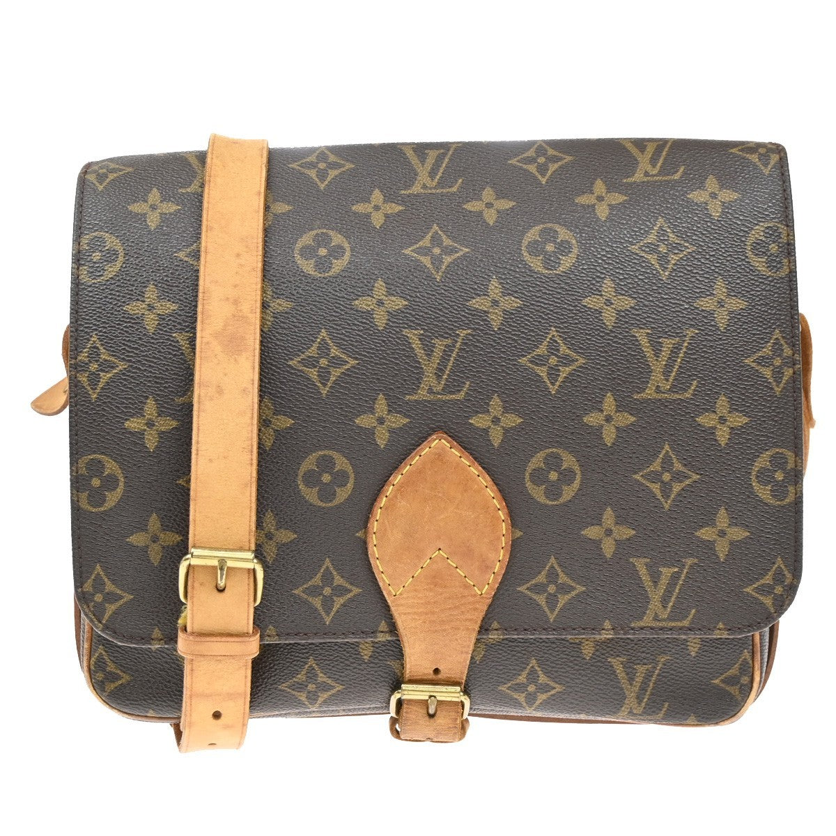 LOUIS VUITTON Cartouchiere GM Shoulder Bag Monogram Leather Brown M51252 35EF926