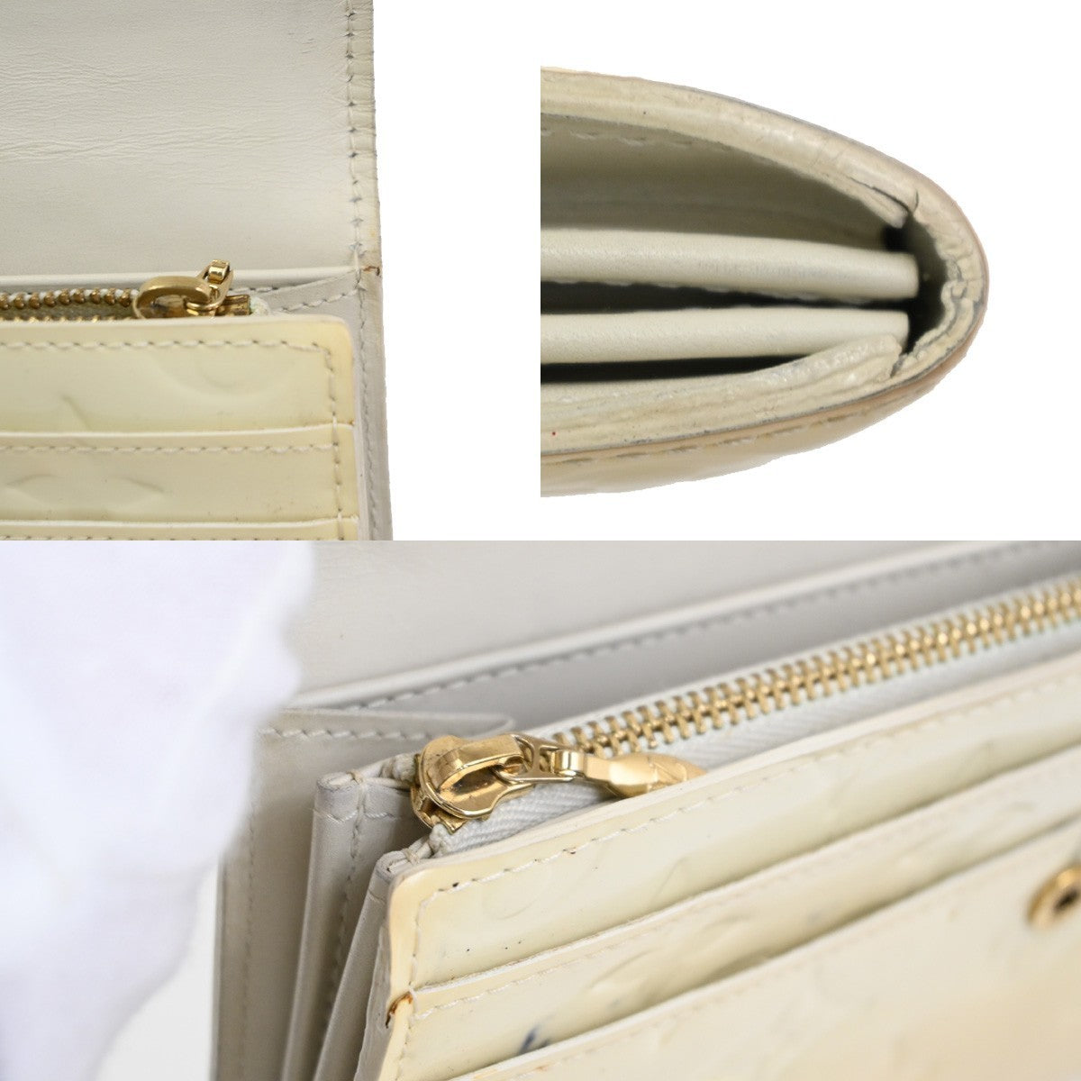 LOUIS VUITTON Portefeuille Sarah Wallet Monogram Vernis Pearl M91971 65KC628