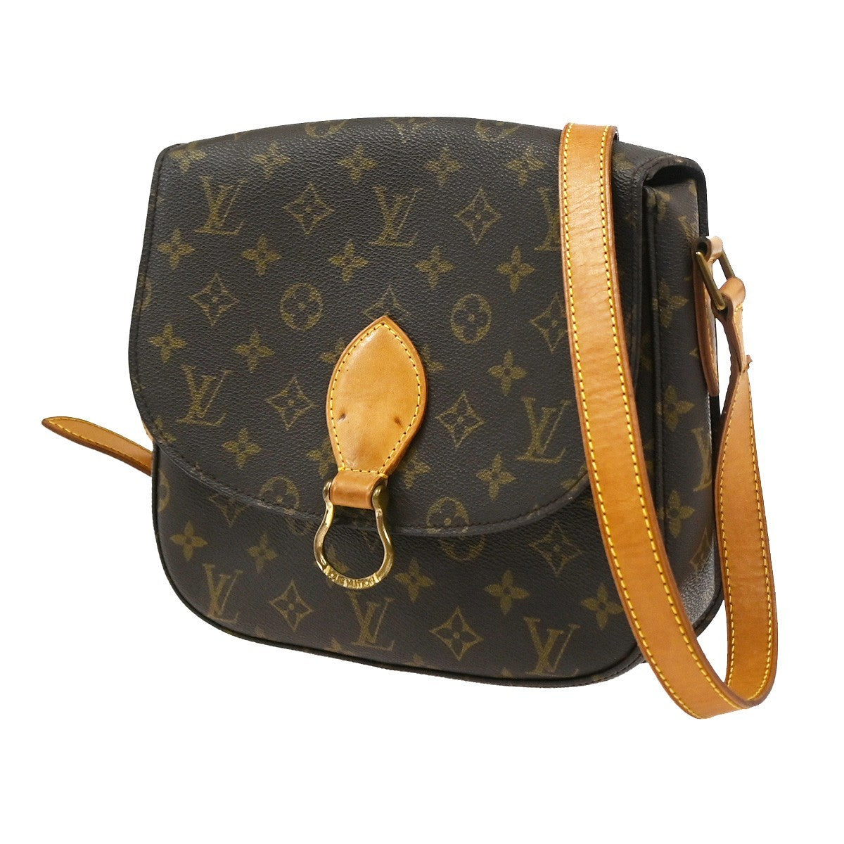 LOUIS VUITTON Saint Cloud GM Shoulder Bag Monogram Leather Brown M51242 86SA034