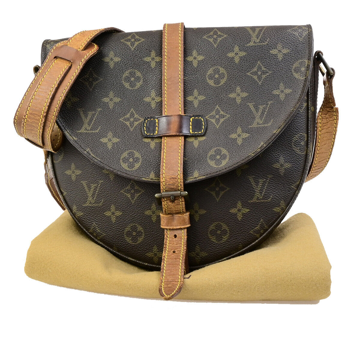 LOUIS VUITTON Chantilly GM Shoulder Bag Monogram Leather Brown M51232 62YG540
