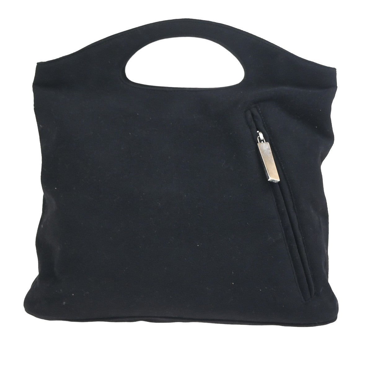 SALVATORE FERRAGAMO Reversible Hand Tote Bag Suede Nylon Black SHW Italy 68ZA345