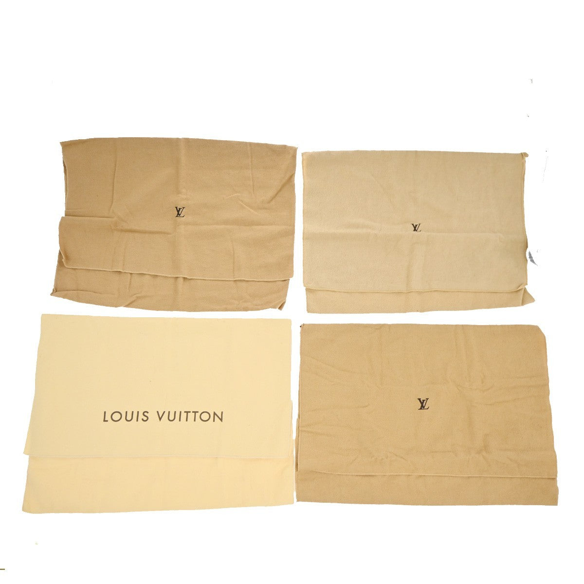 LOUIS VUITTON Logo 20 Set Drawstring Dust Bag Canvas Cotton Beige Brown 63EG383