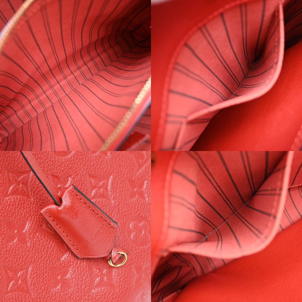 LOUIS VUITTON Montaigne MM Shoulder Bag Monogram Empreinte Red M41194 50TA684