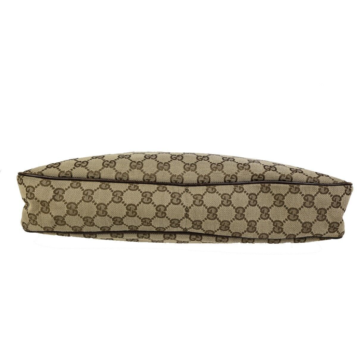 GUCCI Logo GG Pattern Shoulder Tote Bag Canvas Leather Brown SHW Italy 67EC877