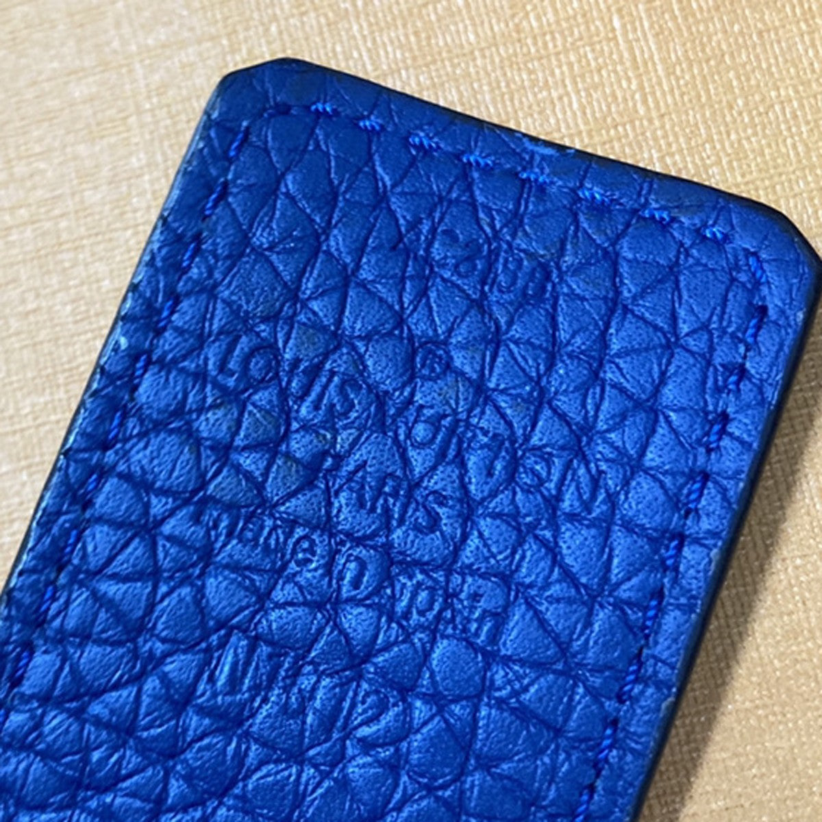 LOUIS VUITTON Logo Ceinture LV Initial Belt Taurillon Leather Blue N1012 31KP197