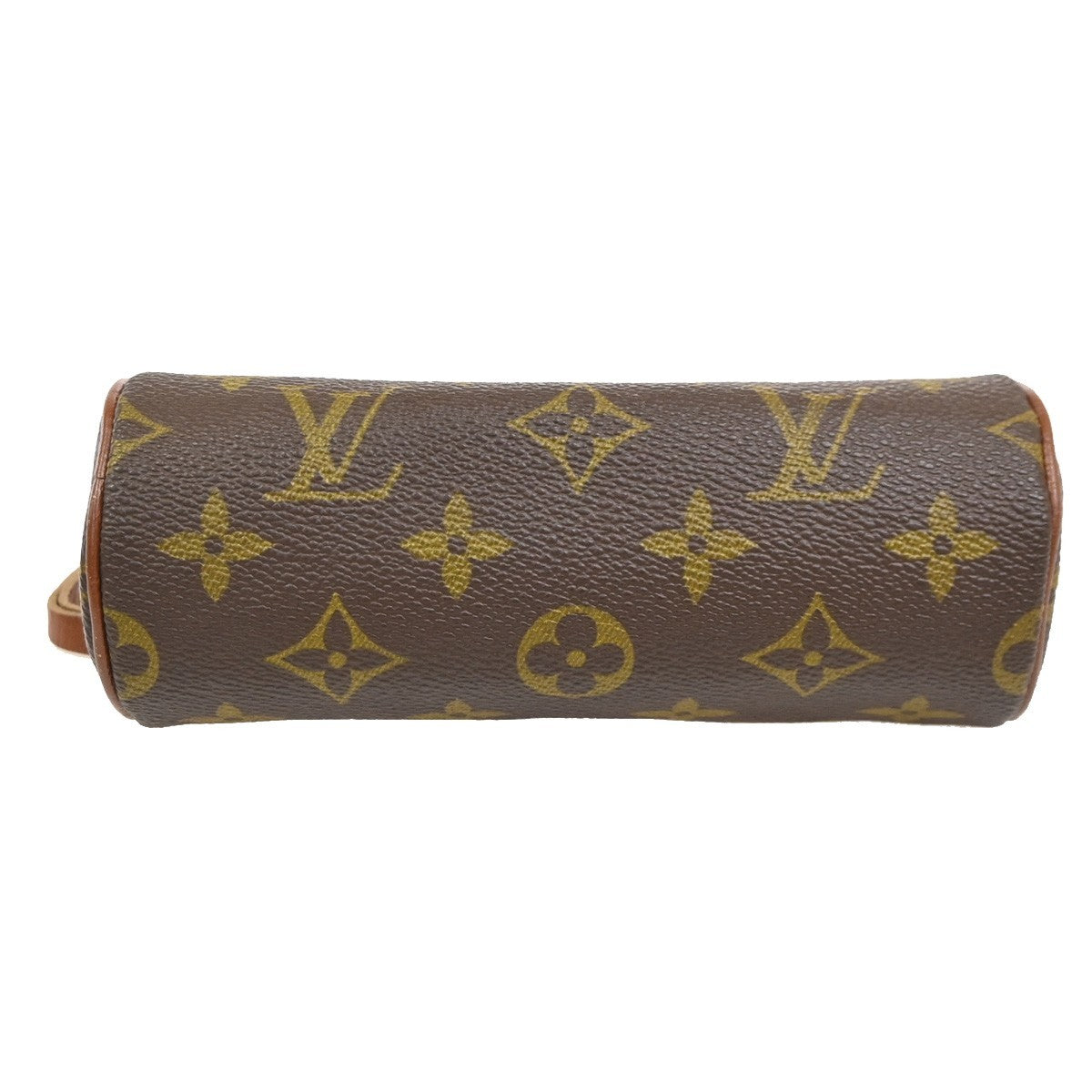 LOUIS VUITTON Logo Papillon Pouch Bag Monogram Leather Brown GHW 62MA487