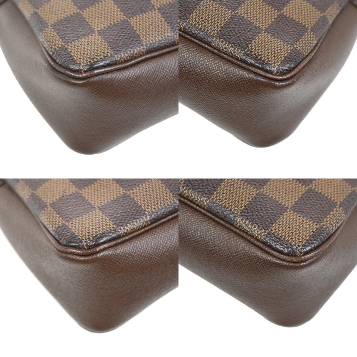 LOUIS VUITTON Trousse Makeup Hand Bag Damier Ebene Leather Brown N51982 83ZA294