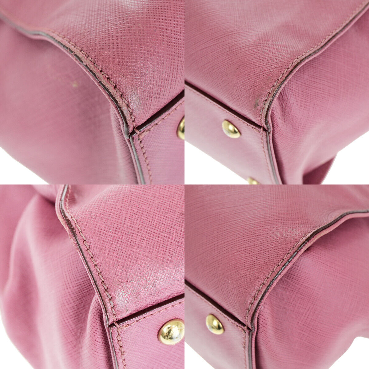 SALVATORE FERRAGAMO Logo Gancini Hand Bag PVC Leather Pink Gold Italy 67YE701