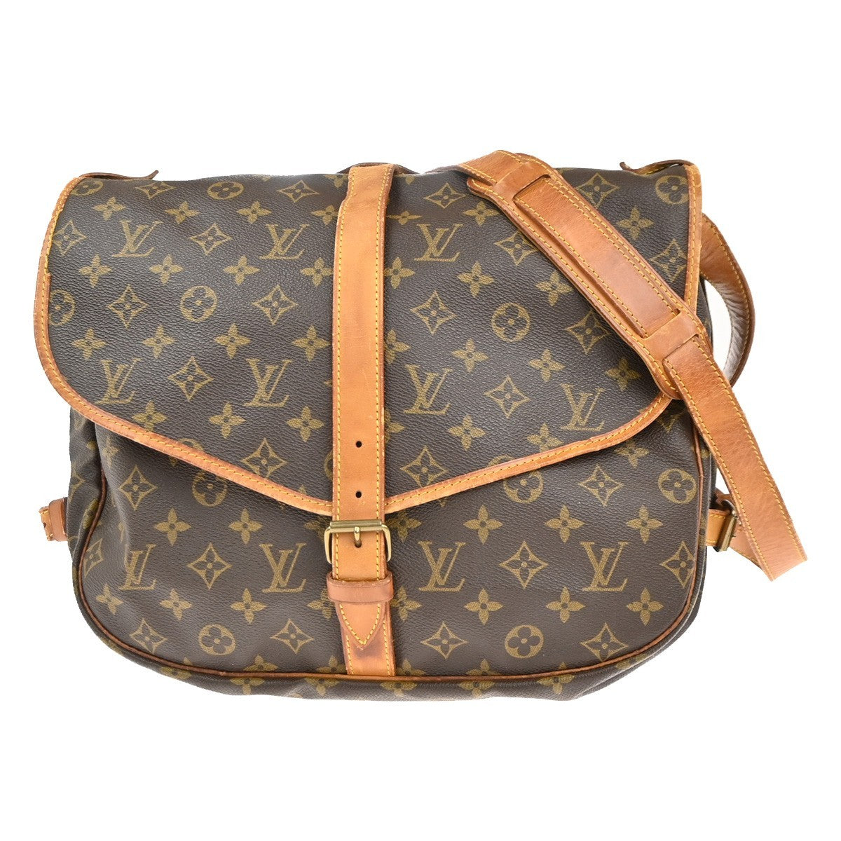 LOUIS VUITTON Saumur 35 Shoulder Bag Monogram Leather BN France M42254 87EG370