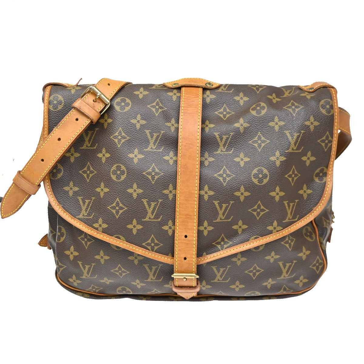 LOUIS VUITTON Saumur 35 Shoulder Bag Monogram Leather BN France M42254 78ZA081