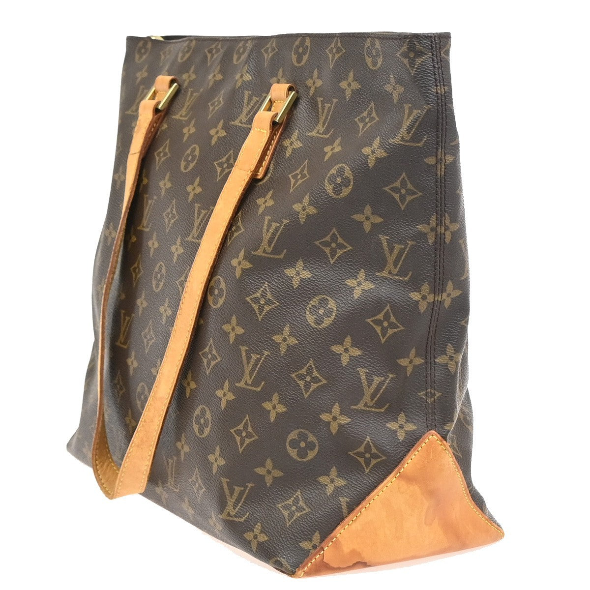 LOUIS VUITTON Cabas Mezzo Shoulder Bag Monogram Leather Brown M51151 85KC897