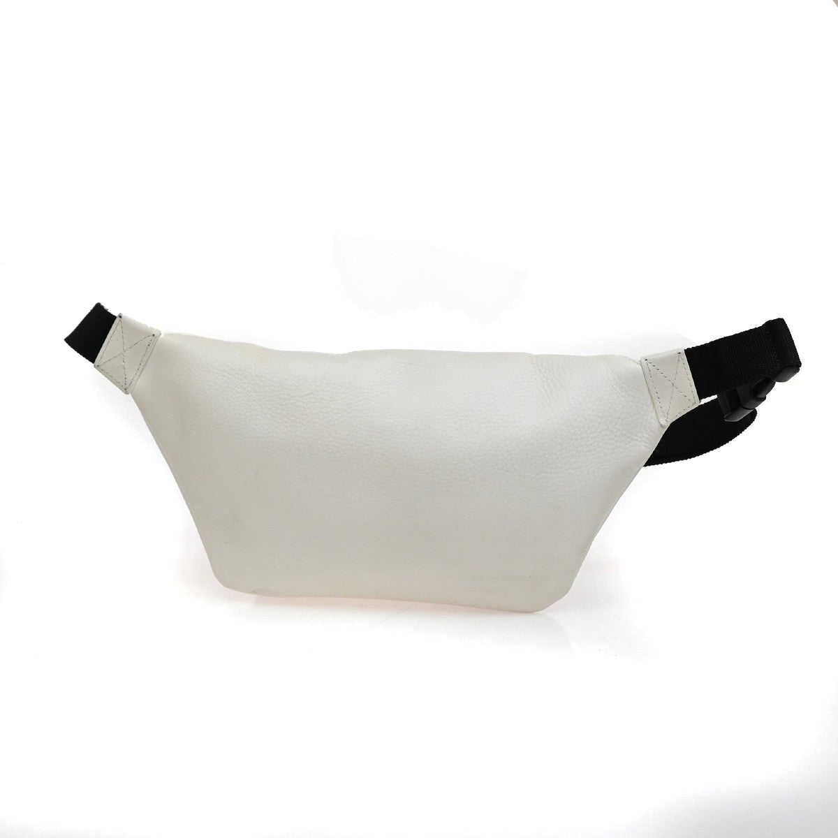 BALENCIAGA Logo Everyday Shoulder Body Bag Leather White SHW Italy 87YH645