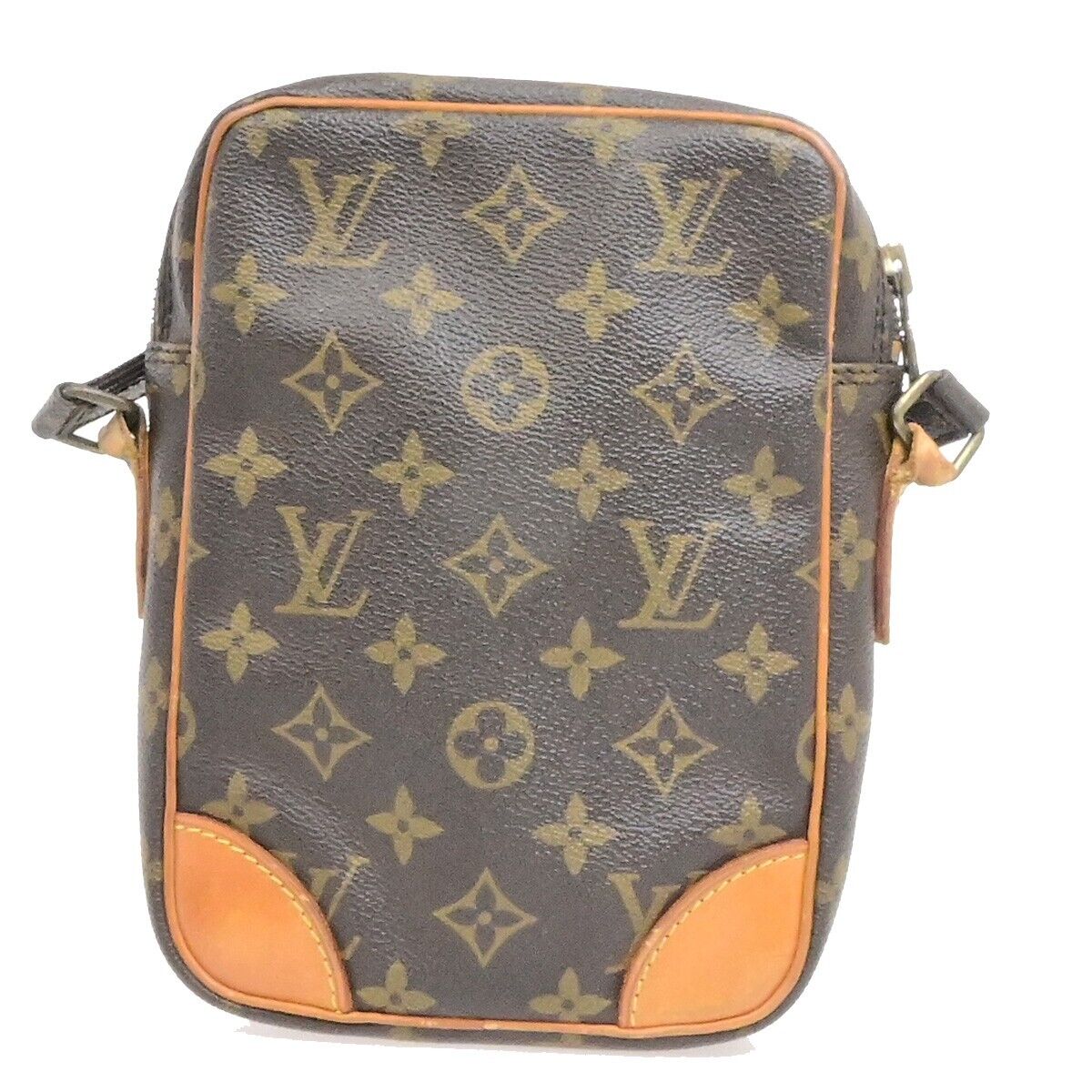 LOUIS VUITTON Danube Shoulder Bag Monogram Leather Brown France M45266 61ED986