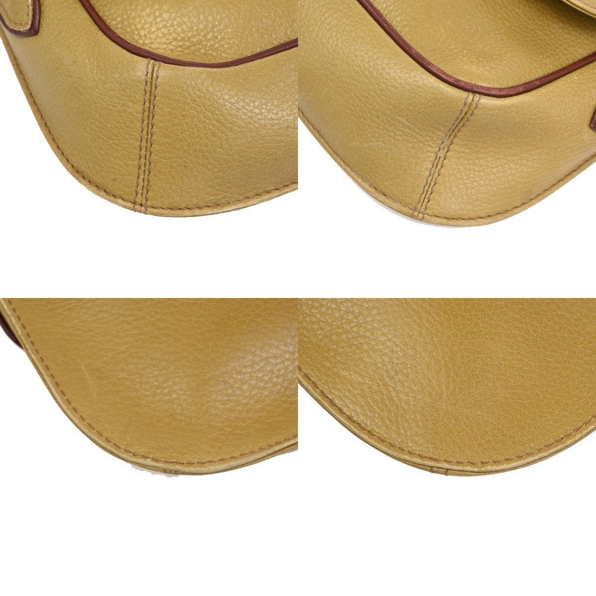 MUST DE CARTIER 2C Logo Bicolor Shoulder Bag Leather Yellow Red 61TA698