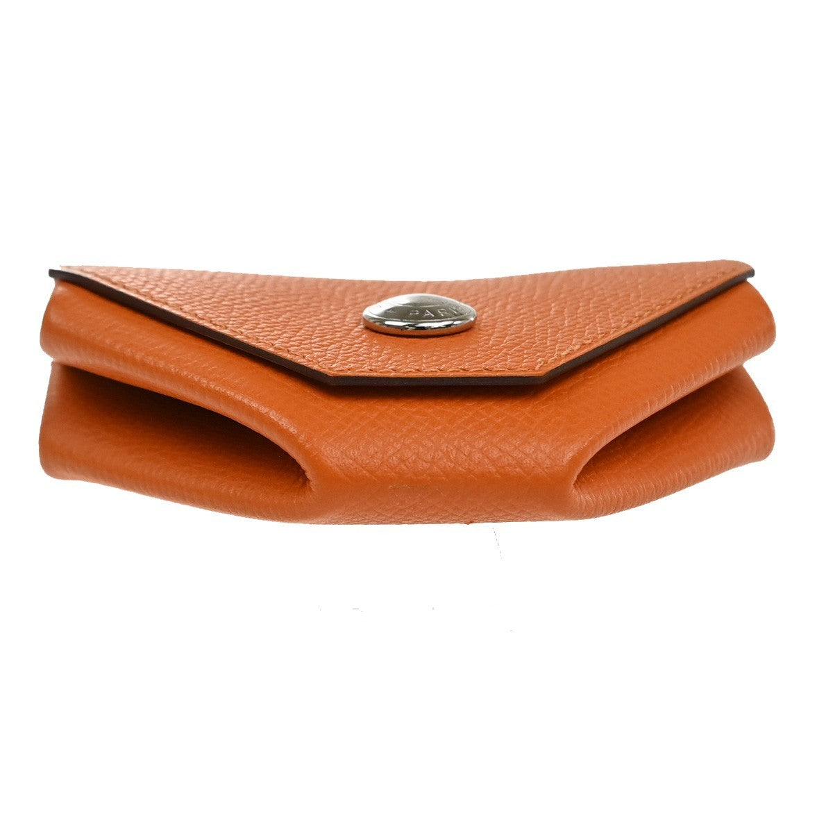 HERMES Logo Le Vingt Quatre Coin Case Epsom leather Orange France 30MA588