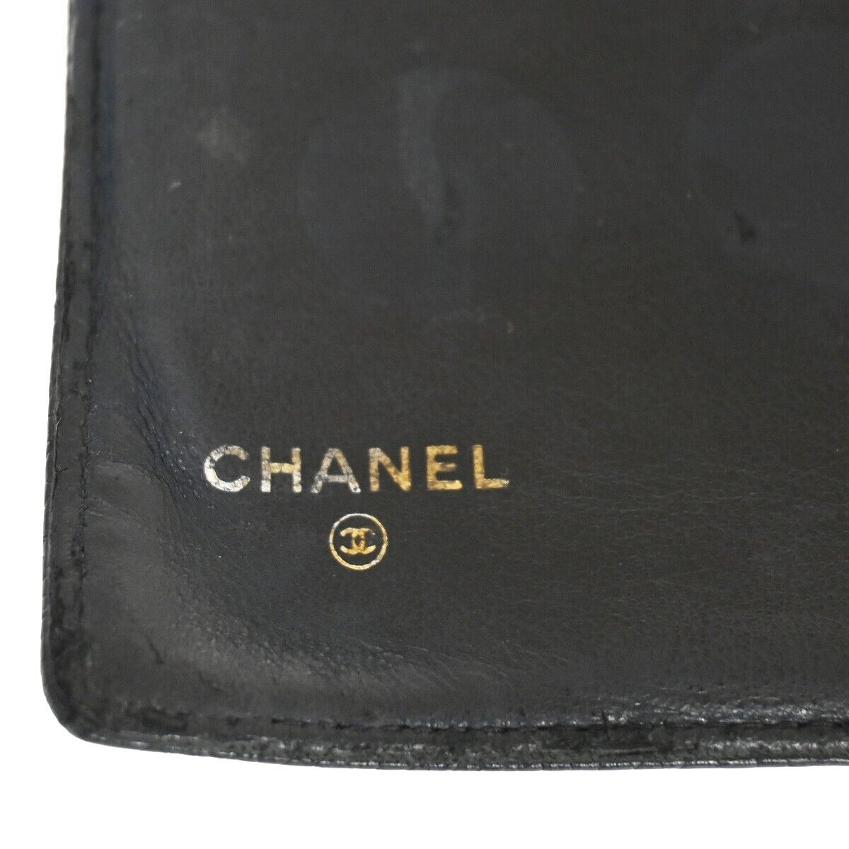 CHANEL CC Logo Long Bifold Wallet Purse Caviar Skin Leather Black GHW 04FA424