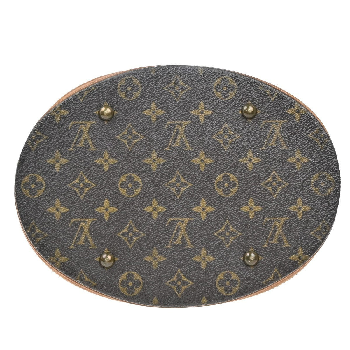 LOUIS VUITTON BUCKET GM Shoulder Tote Bag Monogram Leather Brown M42236 38KP444