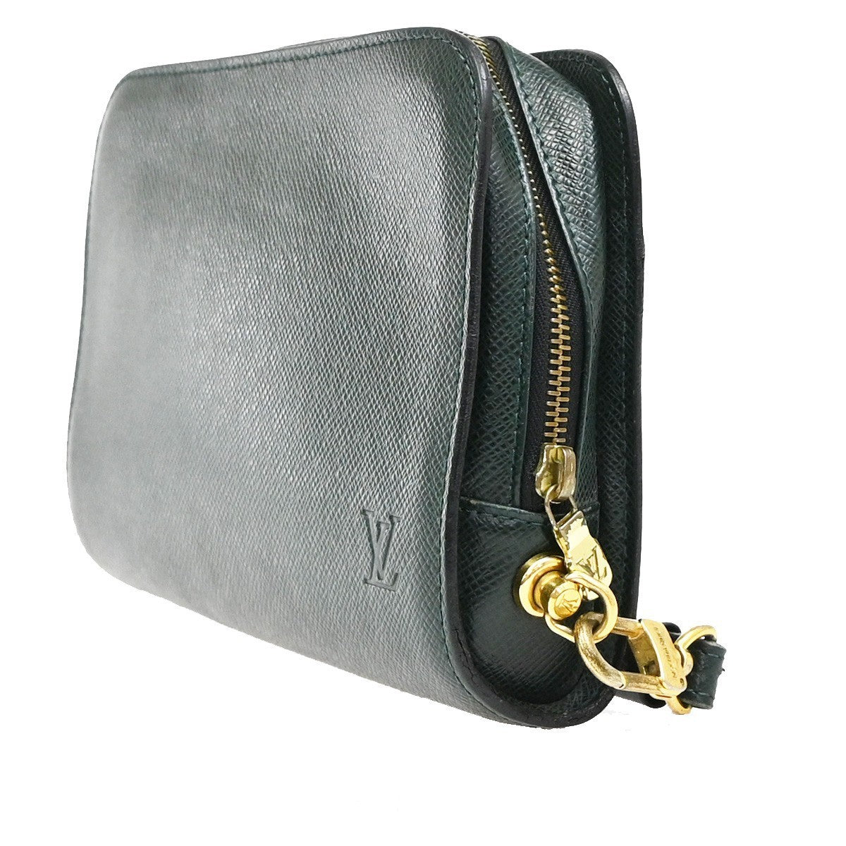 LOUIS VUITTON LV Logo BAIKAL Clutch Hand Bag Taiga Leather Epicea M30184 68KP164