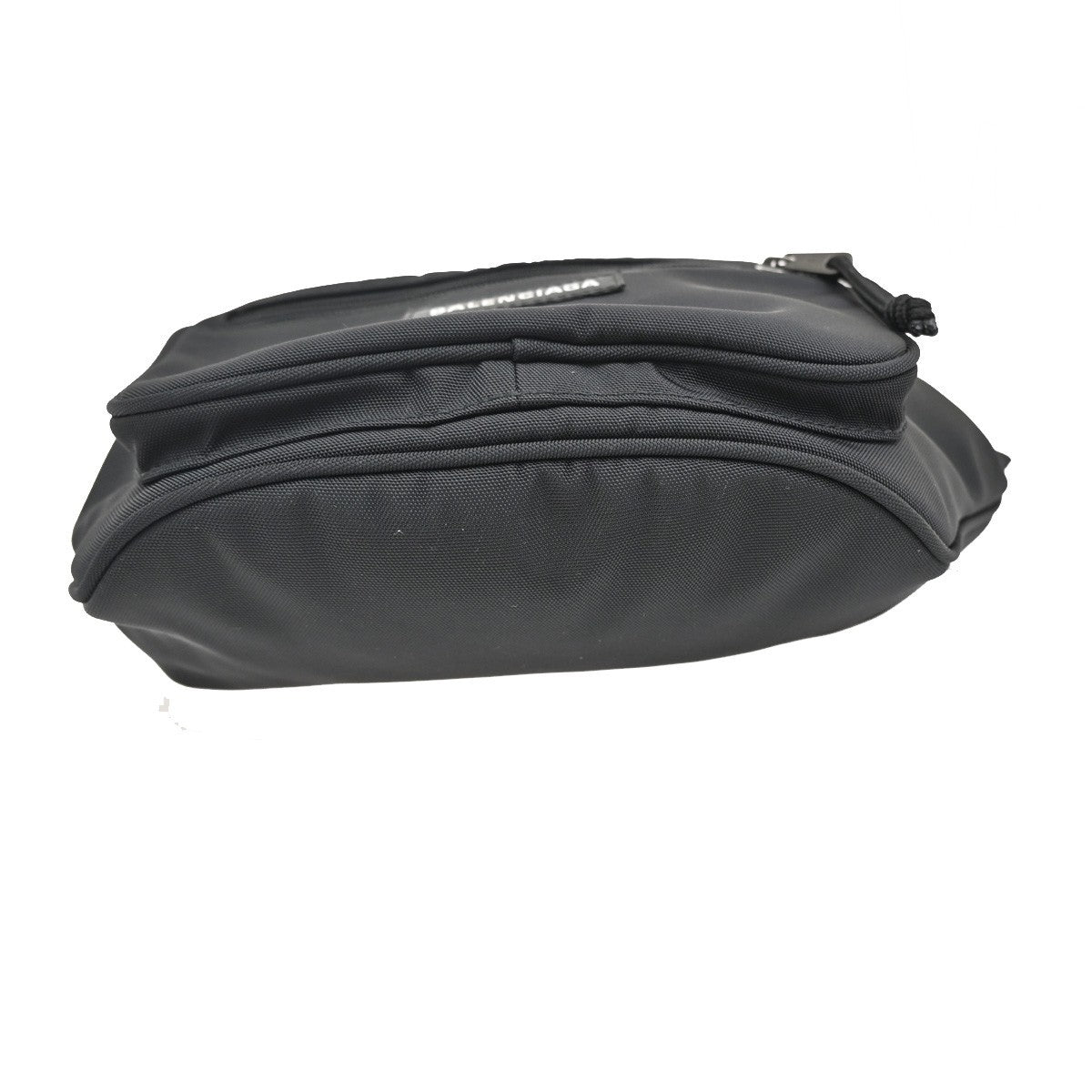 BALENCIAGA Logo Explorer Belt Bum Bag Canvas Leather Black Italy 85FC134
