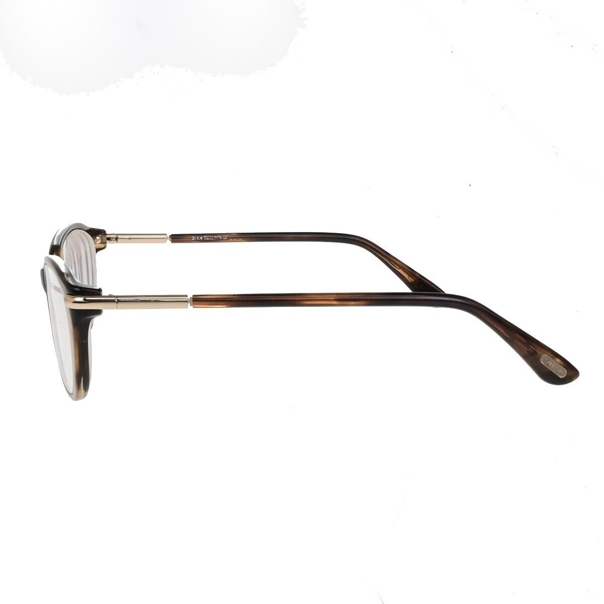 TOM FORD Logo Glasses Frame Eye Wear Plastic Brown Gold Plated Accessory 02KA513