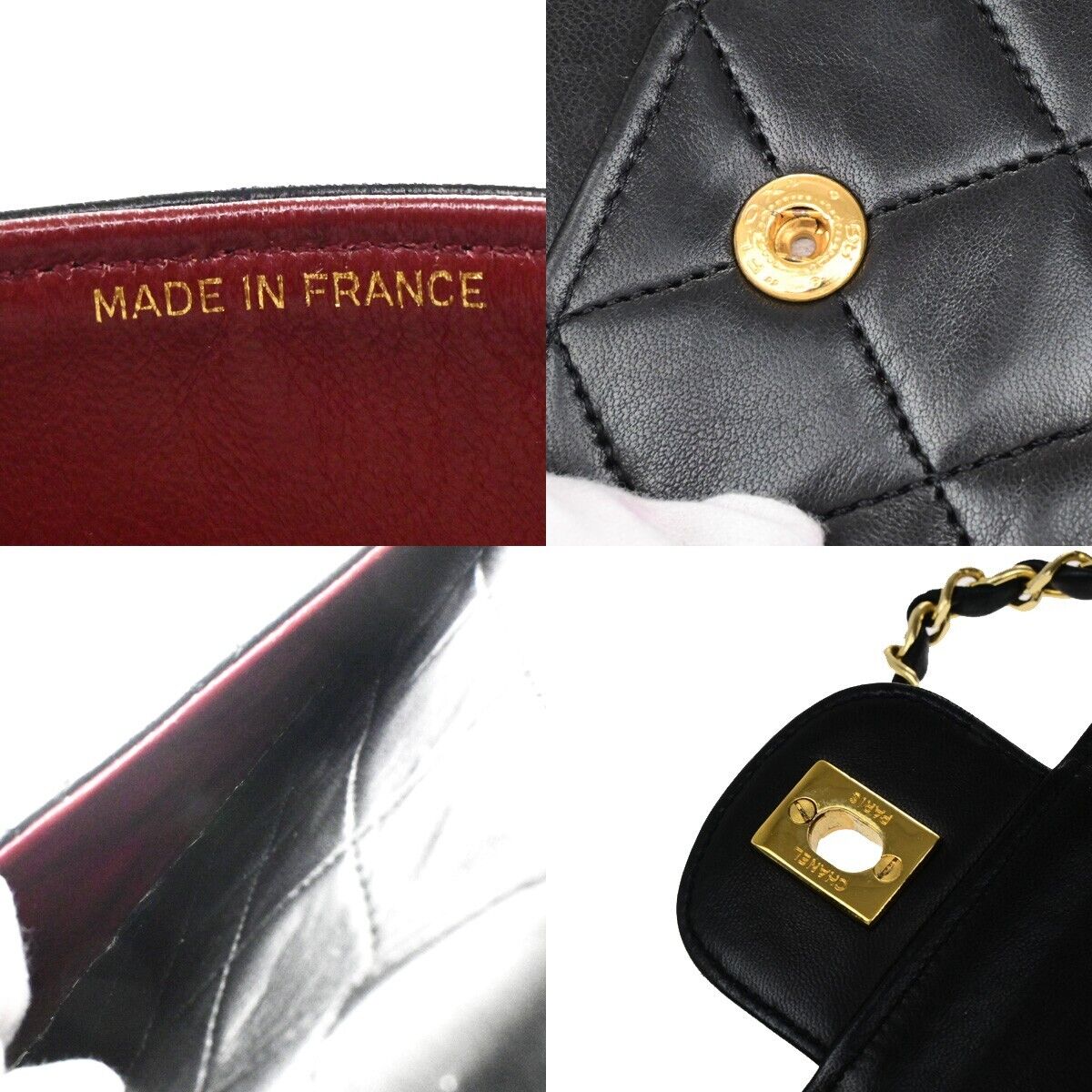 CHANEL CC Matelasse 25 Double Flap Chain Shoulder Bag Leather Black GHW 865RF209