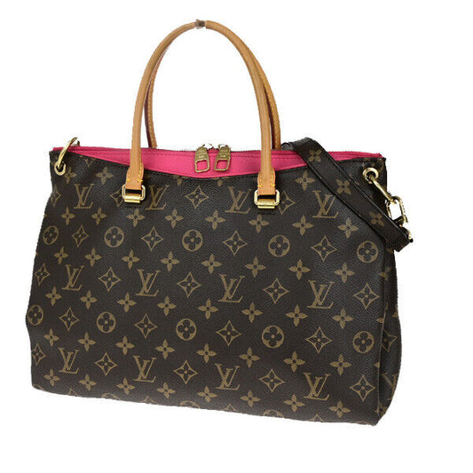 LOUIS VUITTON Pallas 2Way Hand Bag Monogram Leather Brown Pink M41147 51RK715