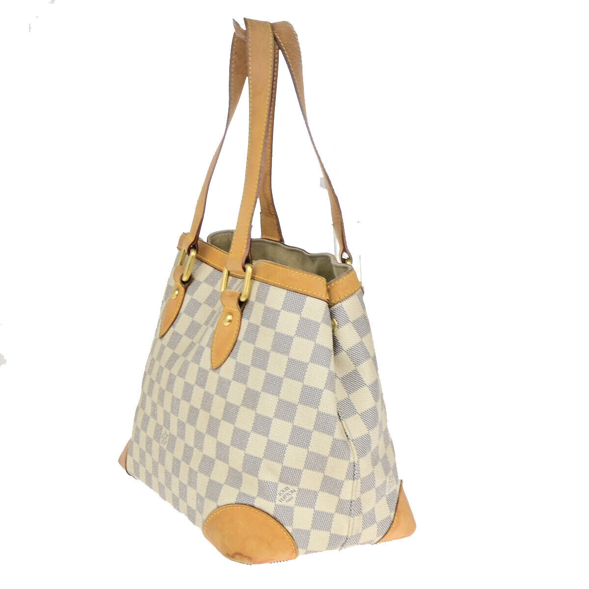 LOUIS VUITTON Hampstead PM Shoulder Bag Damier Azur Leather White N51207 77YF415