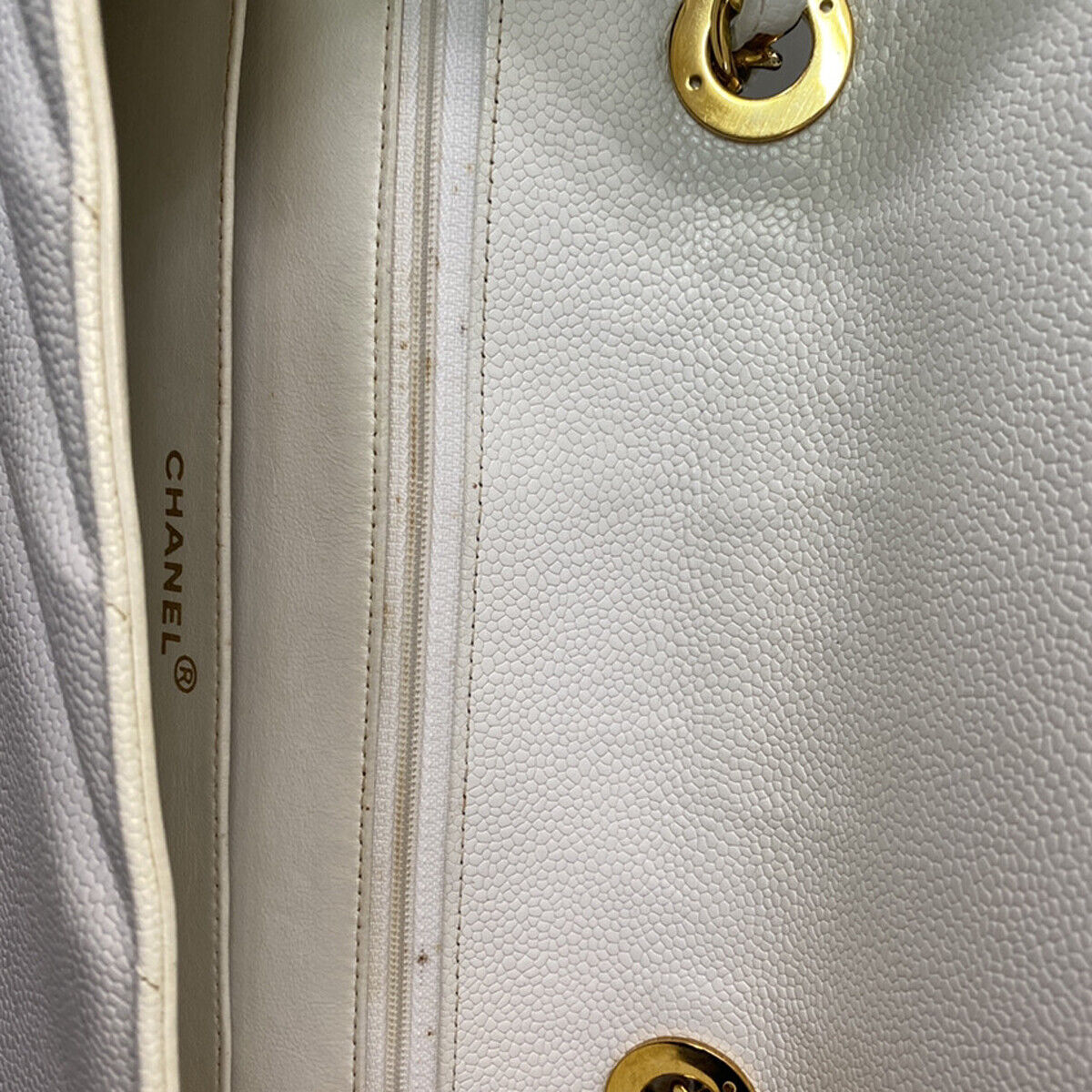 CHANEL CC Bias Stitch 30 Chain Shoulder Bag Grained Calfskin Leather WE 805RK698