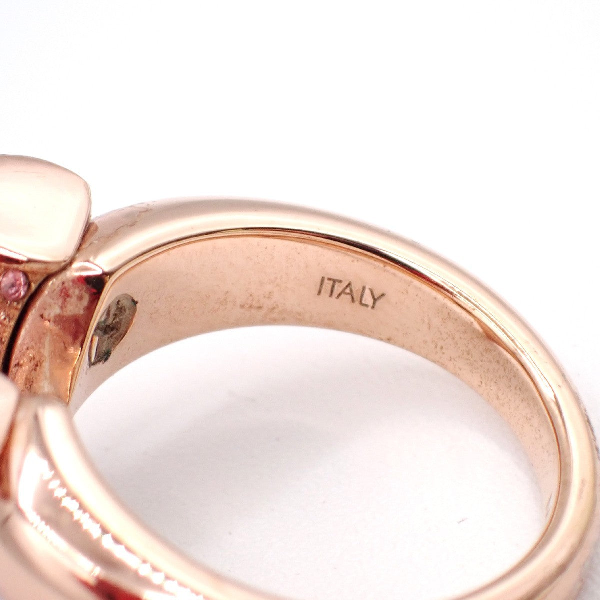 LOUIS VUITTON Essential V Strass Ring Size M Rose Gold Rhinestone M68195 30RL904