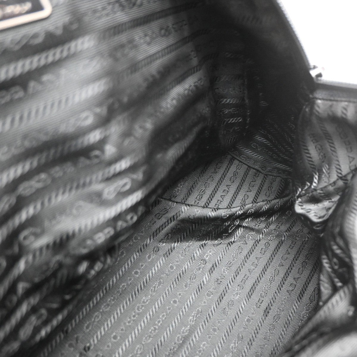 PRADA MILANO Logo Tessuto Hand Bag Nylon Leather Black SHW  61CB060