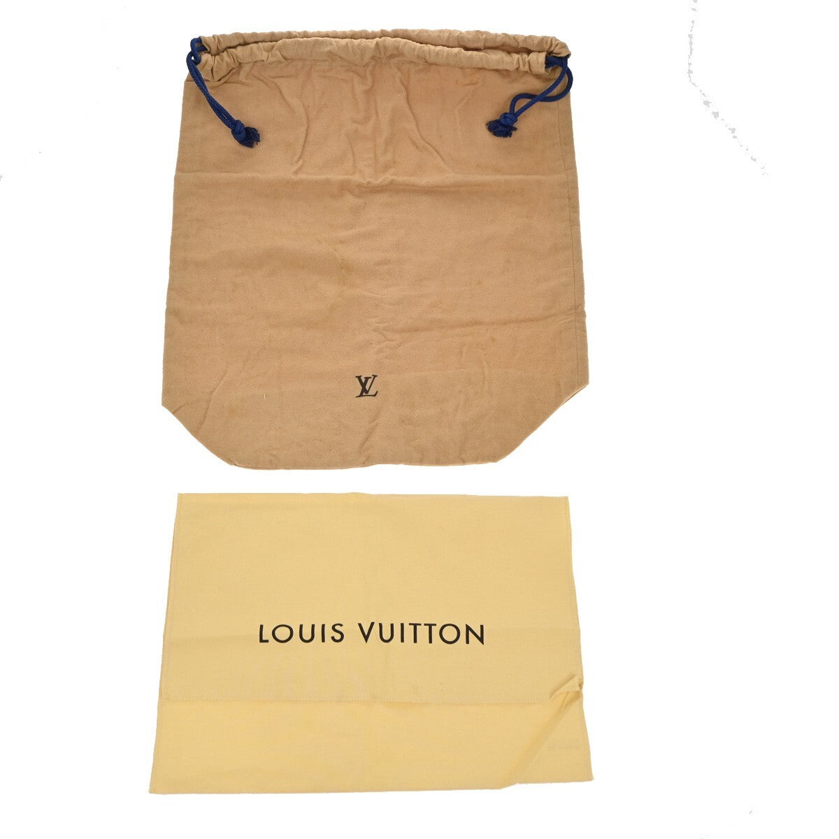 LOUIS VUITTON Logo 10 Set Dust Bag Drawstring Canvas Cotton Beige Brown 09EE134