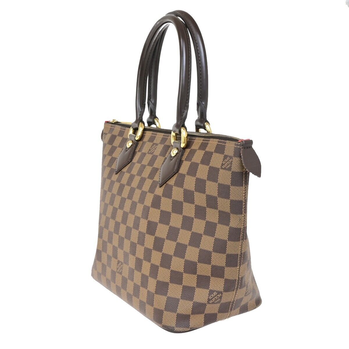 LOUIS VUITTON Saleya PM Hand Bag Damier Ebene Leather Brown N51183 52FB181