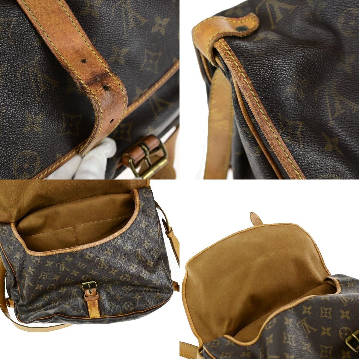 LOUIS VUITTON Saumur 35 Shoulder Bag Monogram Leather BN France M42254 39ED126