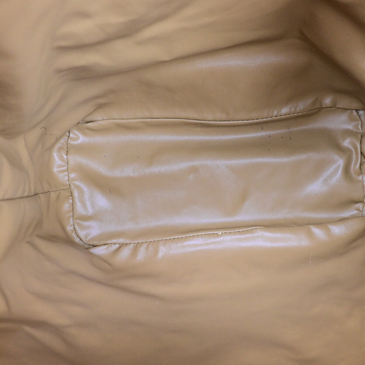 CELINE Macadam Drawstring Shoulder Tote Bag PVC Leather Beige Brown GHW 33YF570