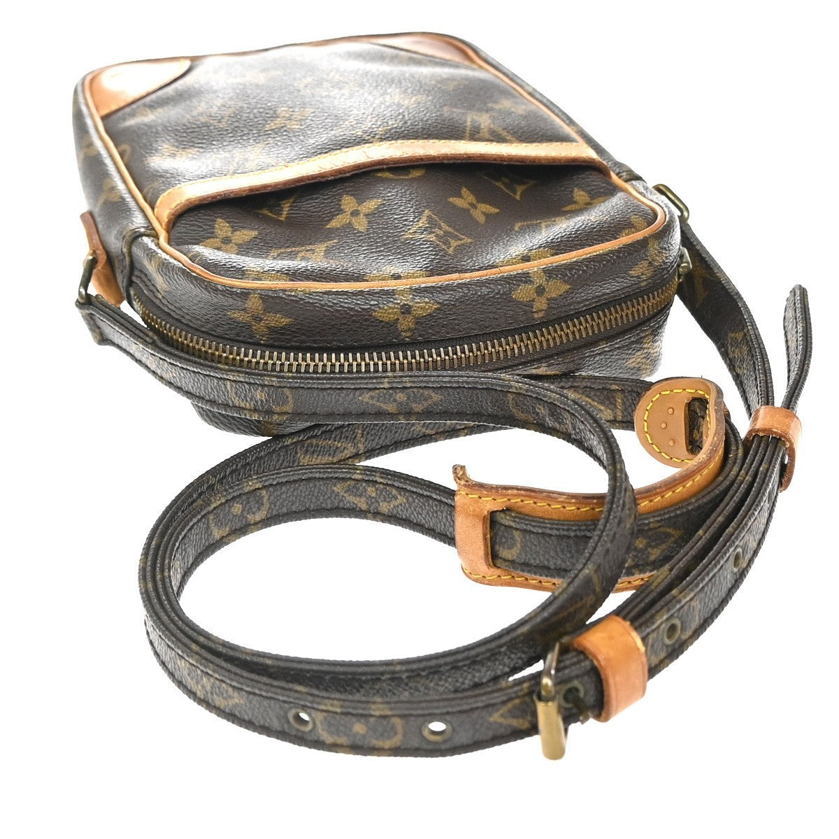 LOUIS VUITTON Danube Shoulder Bag Monogram Leather Brown France M45266 35KP275
