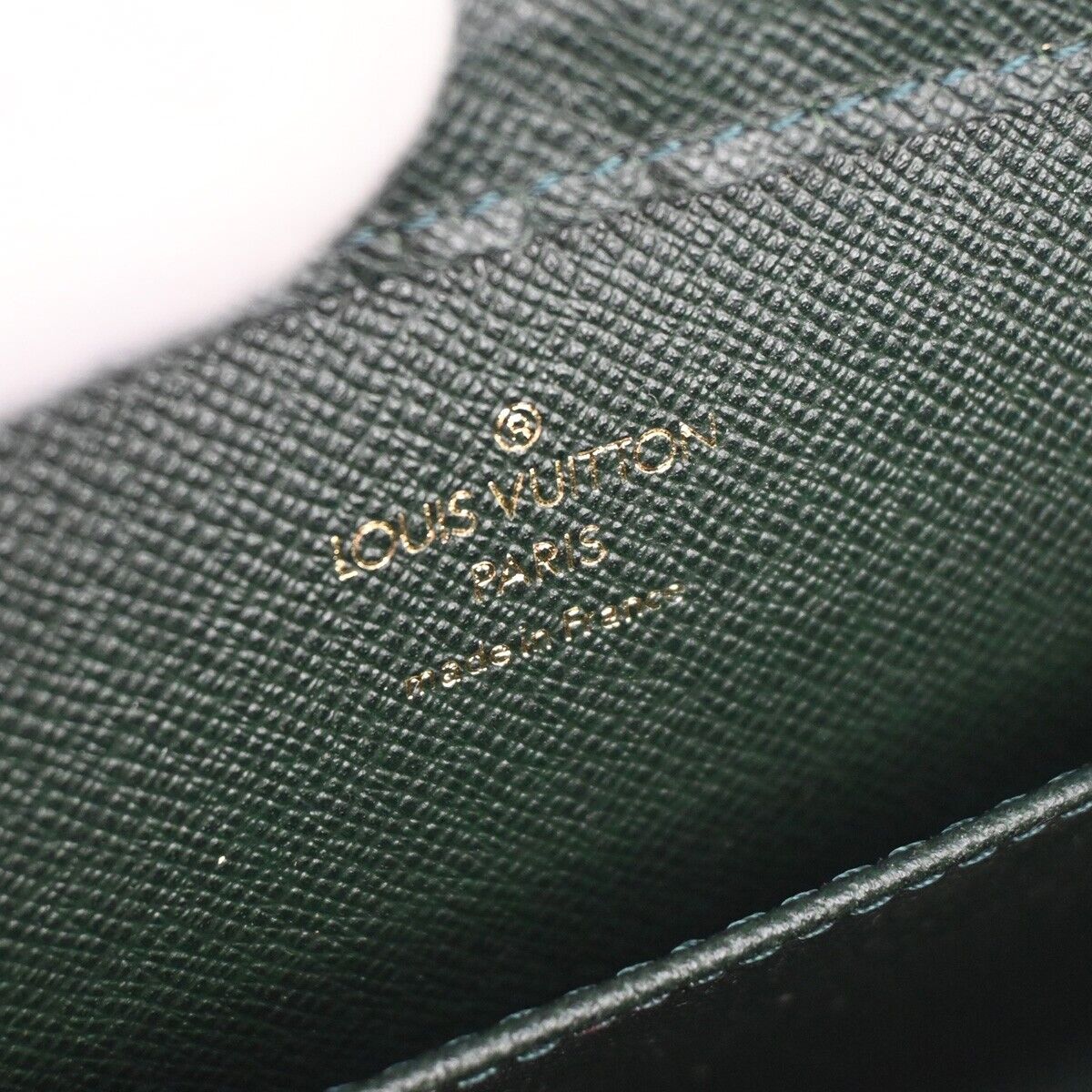 LOUIS VUITTON LV Logo BAIKAL Clutch Hand Bag Taiga Leather Epicea M30184 63FA407