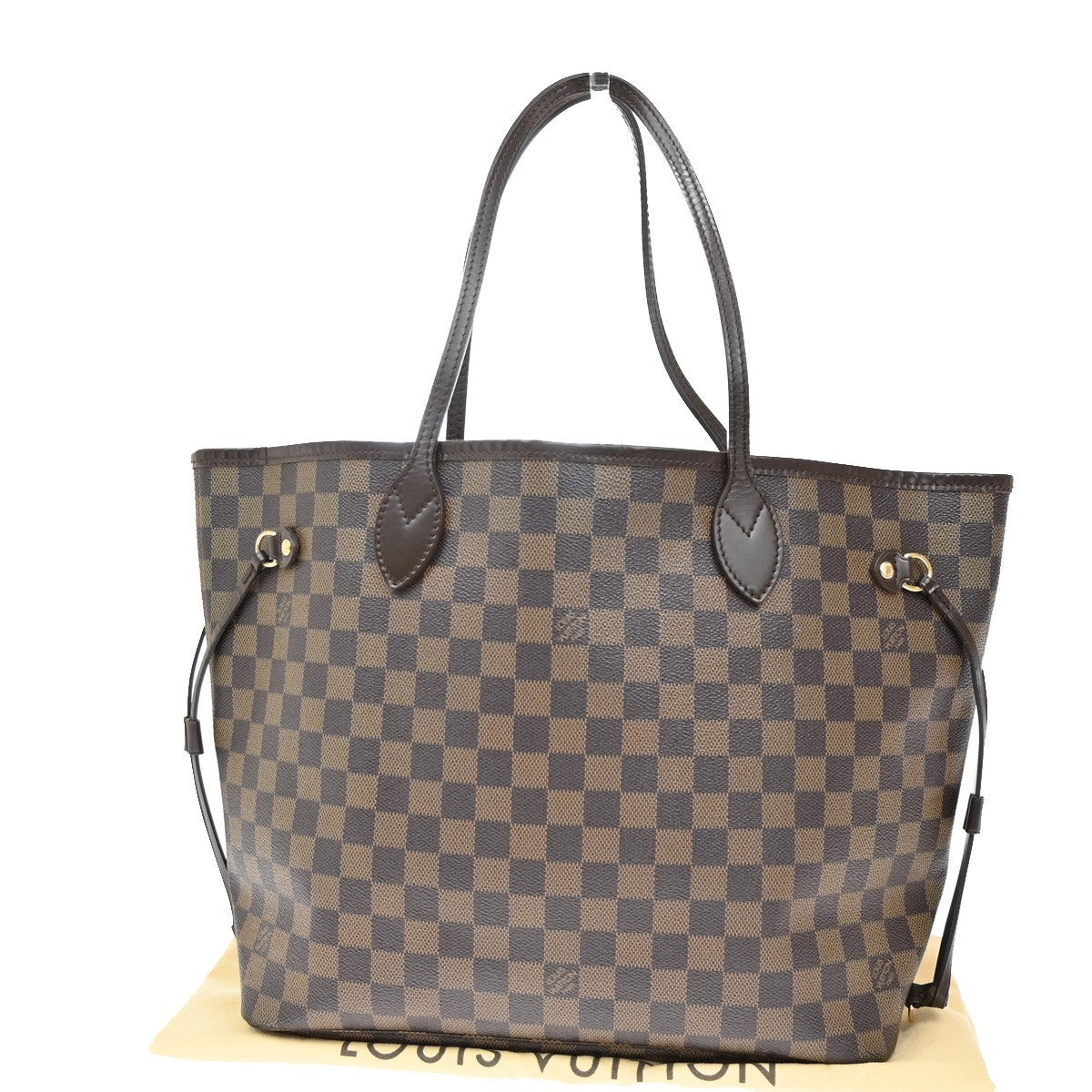 LOUIS VUITTON Neverfull MM Shoulder Bag Damier Ebene Leather BN N51105 94KB305