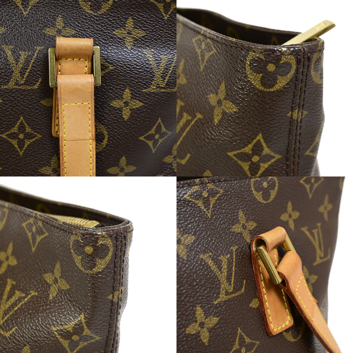 LOUIS VUITTON Cabas Piano Shoulder Bag Monogram Leather Brown M51148 11HB956